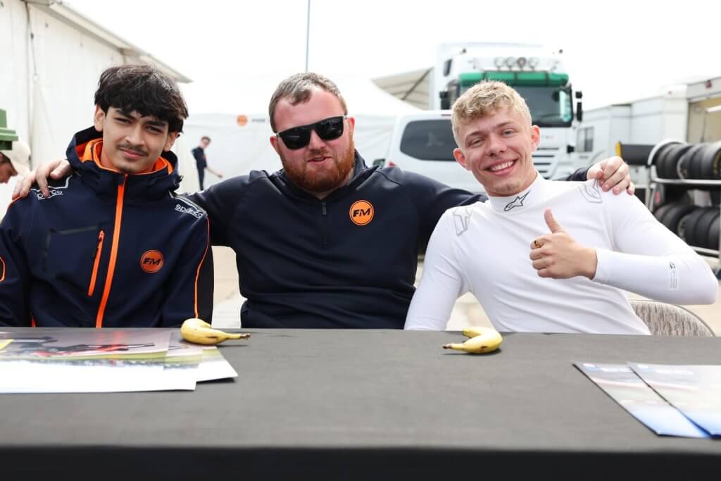 Jasser and Archie relaxing at Silverstone